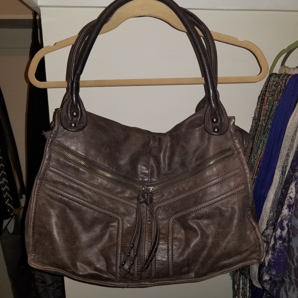 BCBG MaxAzria Grey/Brown Handbag